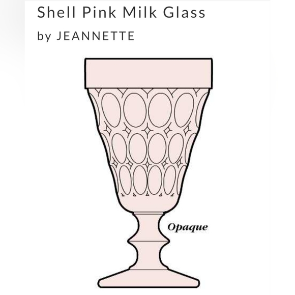 1950s (1) "Shell Pink Milk Glass" 6 3/8" Water Goblet by Jeannette - Picture 8 of 9